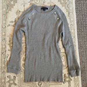 INC Grey button sweater